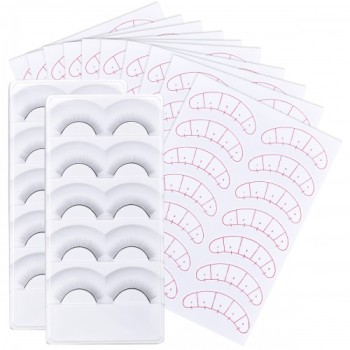 Eyelash Training Kit for Mannequin Head - 70 Pairs Practice Strips, 10 Pairs Self-Adhesive Lashes for Teaching Extensions